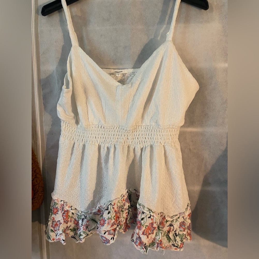 Maurices White Floral Tank Top